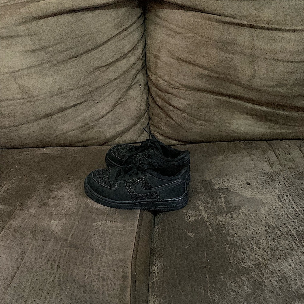 Baby/Toddler Black Glitter Air Force 1 LV8 Sneaker